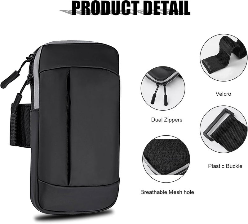 MOVOYEE Phone Holder for Running Armband Cell Phone Holder for iPhone 16 16e 15 14 13 12 11 Pro Max Xs Xr X Plus Galaxy Ultra S25 Note Carrier Bag Pouch,Gym Sports Arm Bands Sleeve Fit Women Men Kids - Image 4
